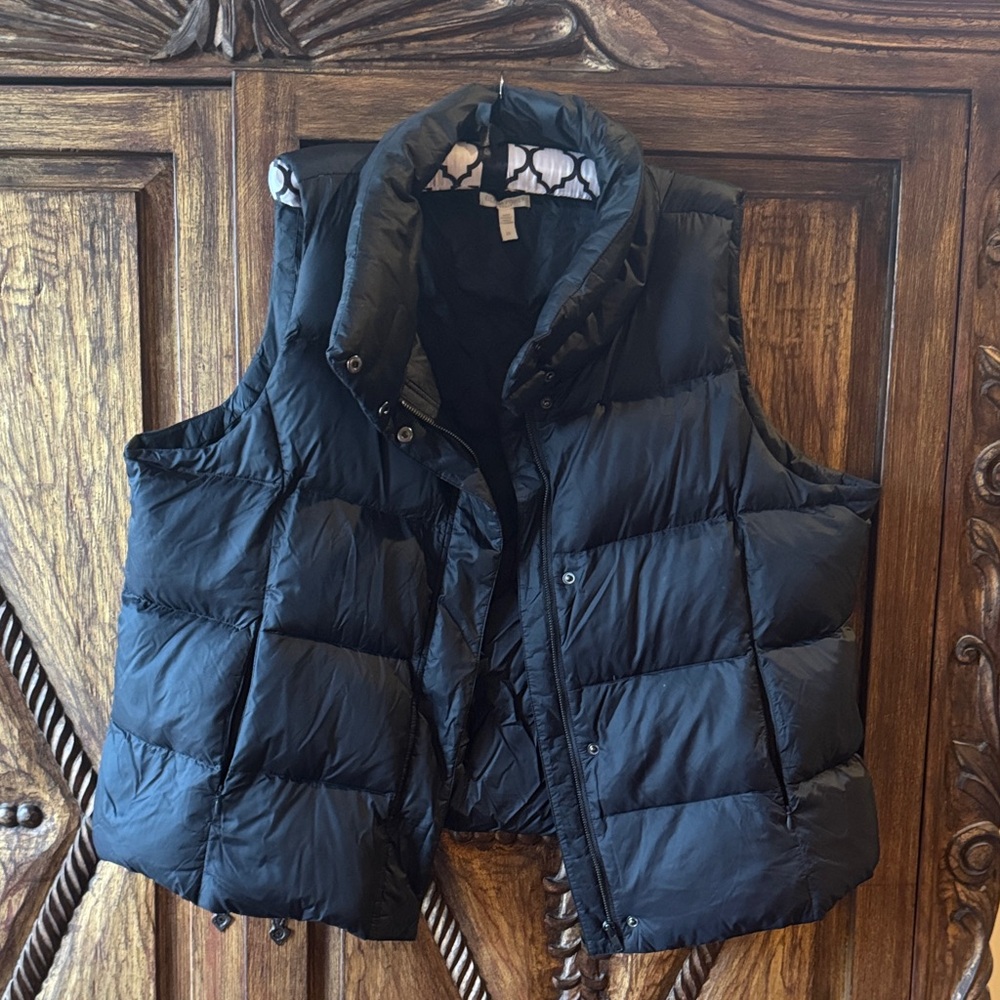 Eileen Fisher Black and White Patterned Vest